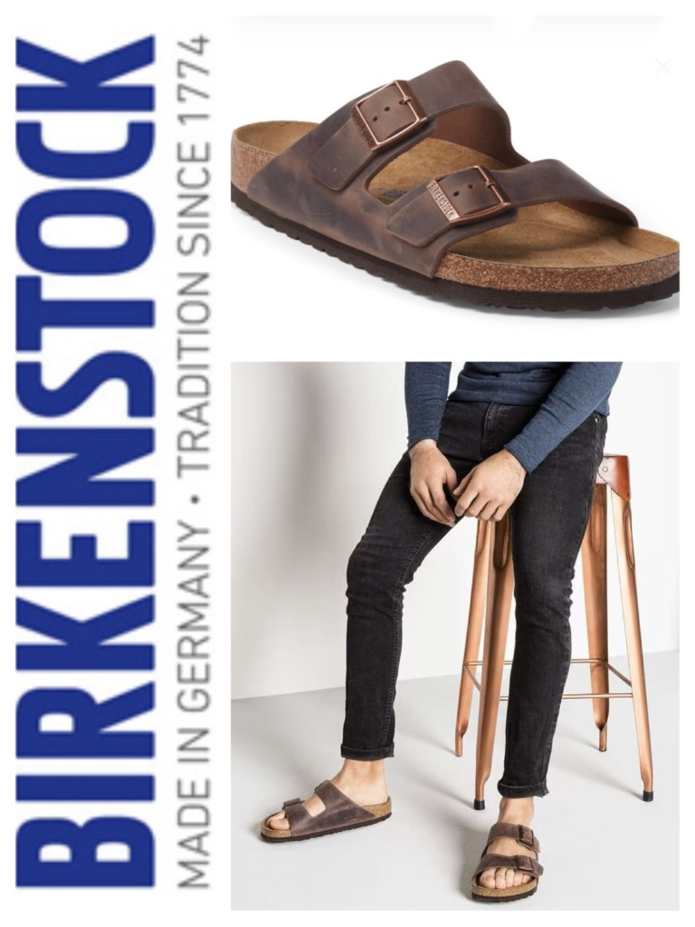 NWT/ NWOB Birkenstock Arizona Oiled Nubuck Leather Soft Footbed in Habana